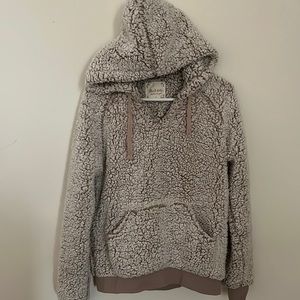 Altar’d State Oversize fleece hoodie sweatshirt light dusty pink pocket size S